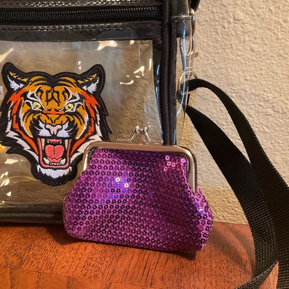 LSU Tigers Clear Crossbody Bag and Coin Purse - Picture 3 of 3
